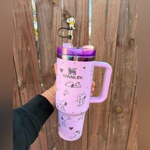 Lavender Snoopy Tumbler with Handle